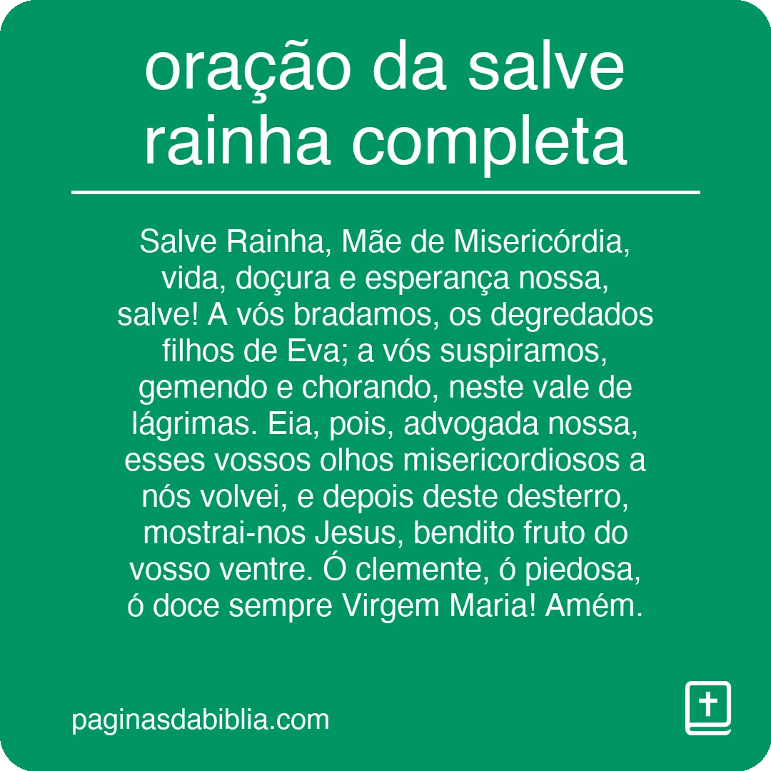 oração da salve rainha completa