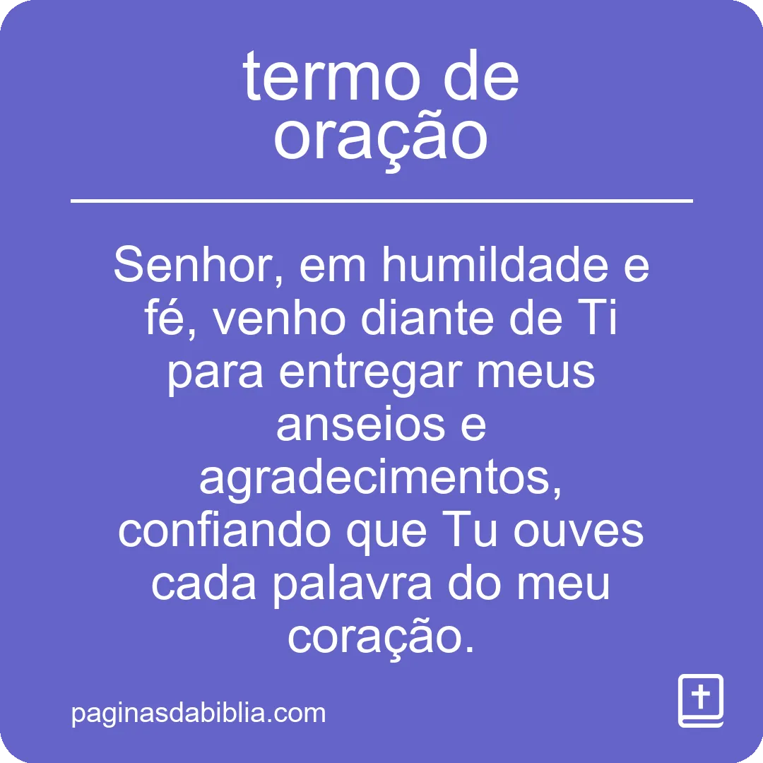 termo de oração