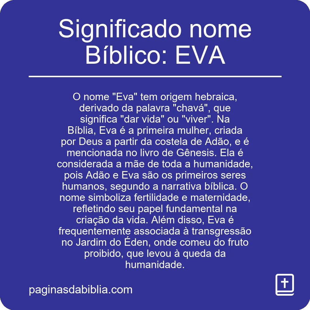 Significado nome Bíblico: EVA