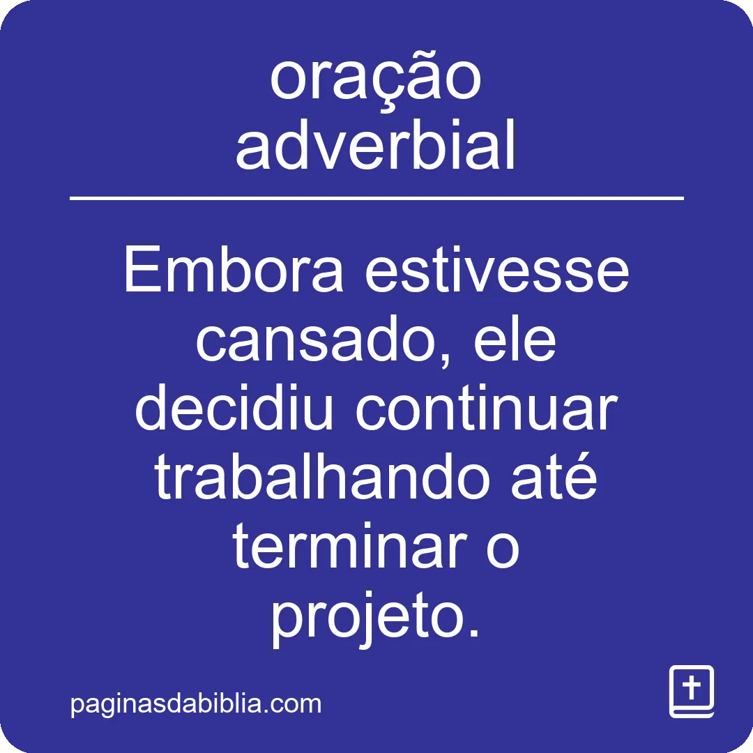 oração adverbial