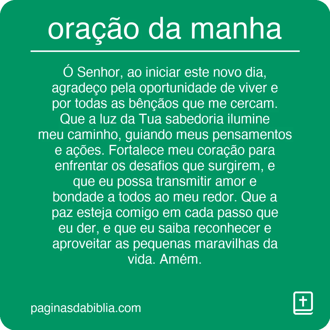 oração da manha