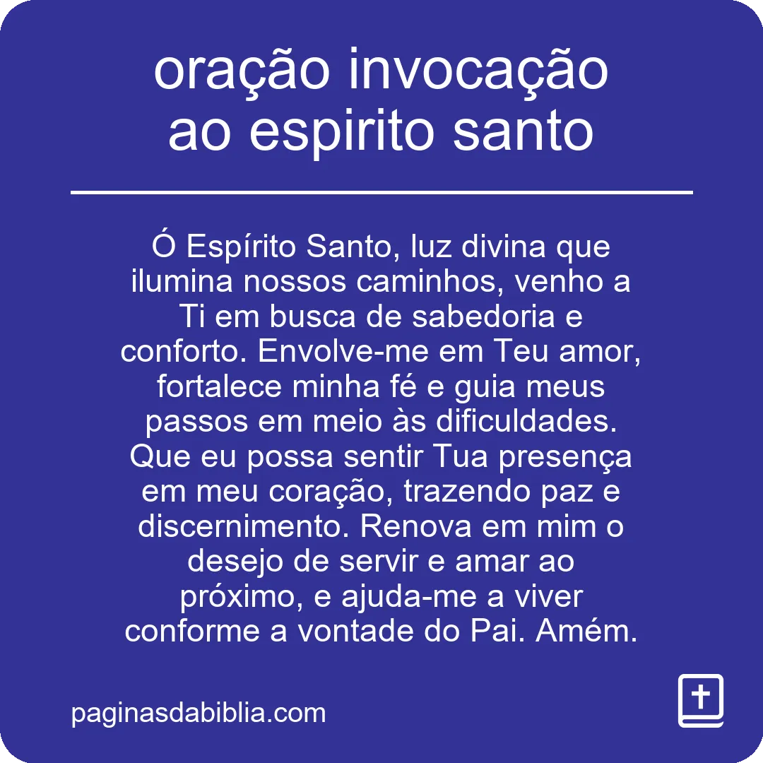 oração invocação ao espirito santo