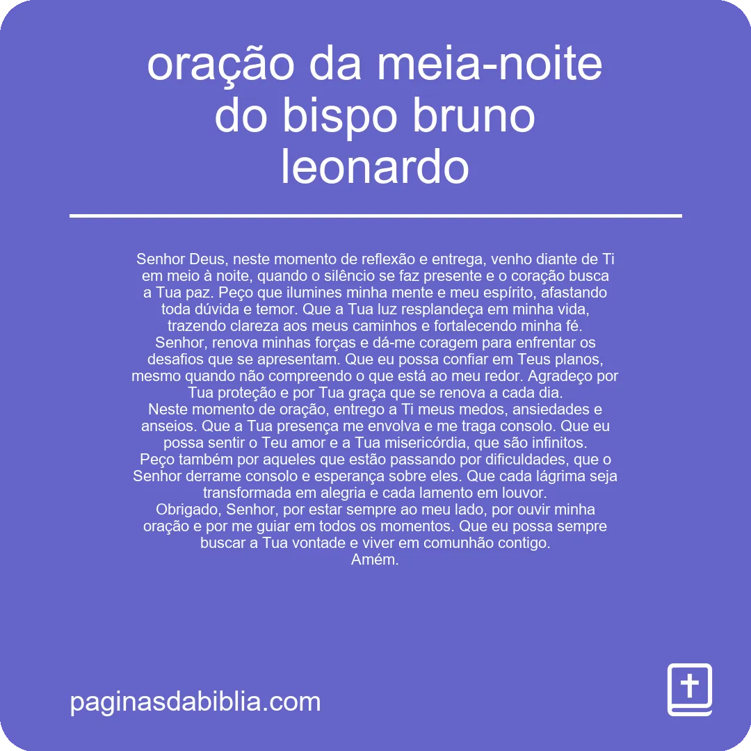 oração da meia-noite do bispo bruno leonardo