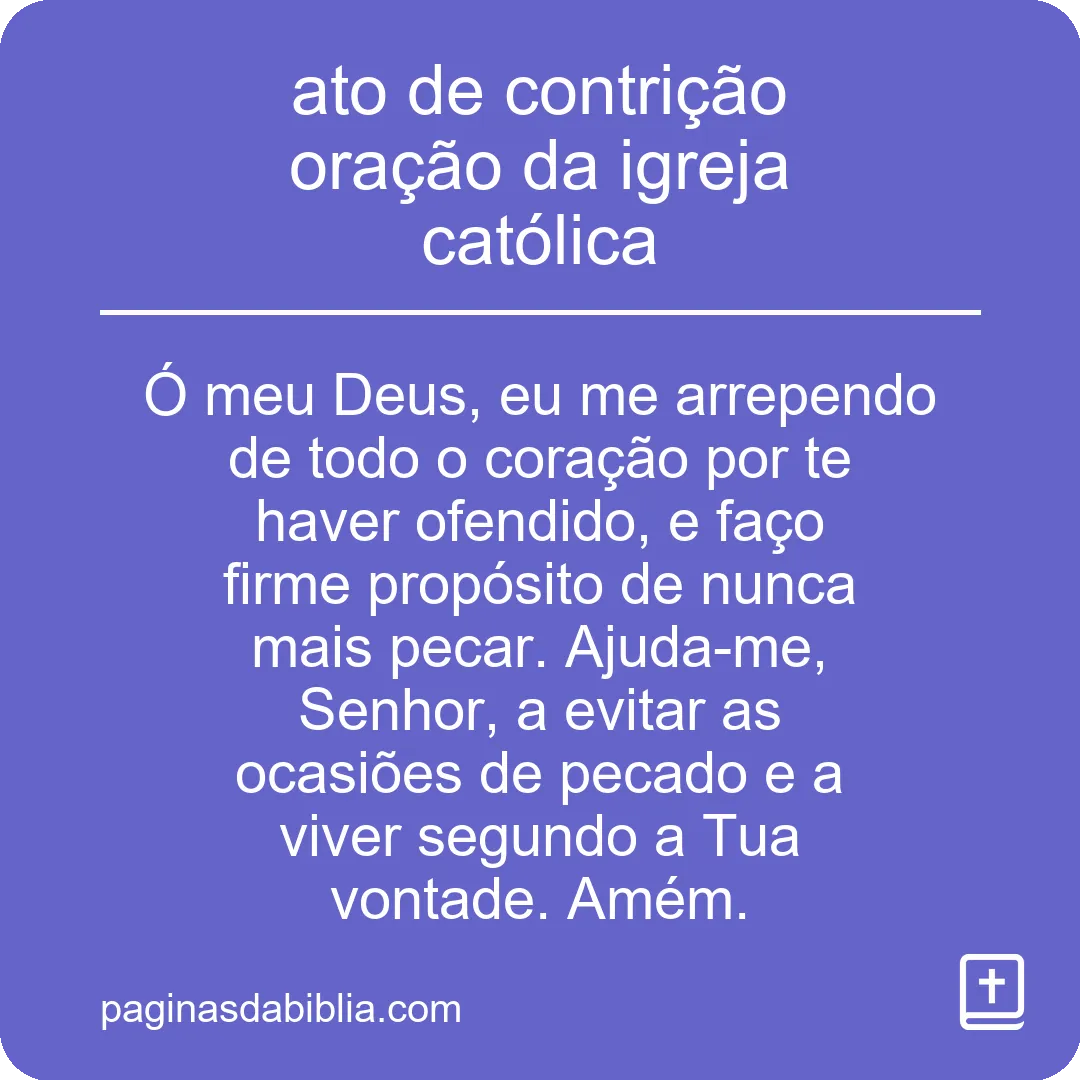 ato de contrição oração da igreja católica