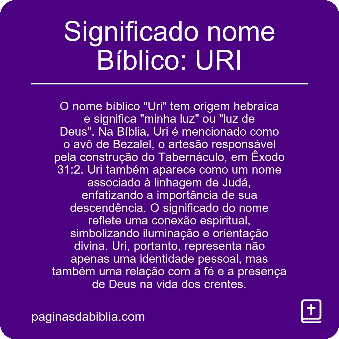 Significado nome Bíblico: URI