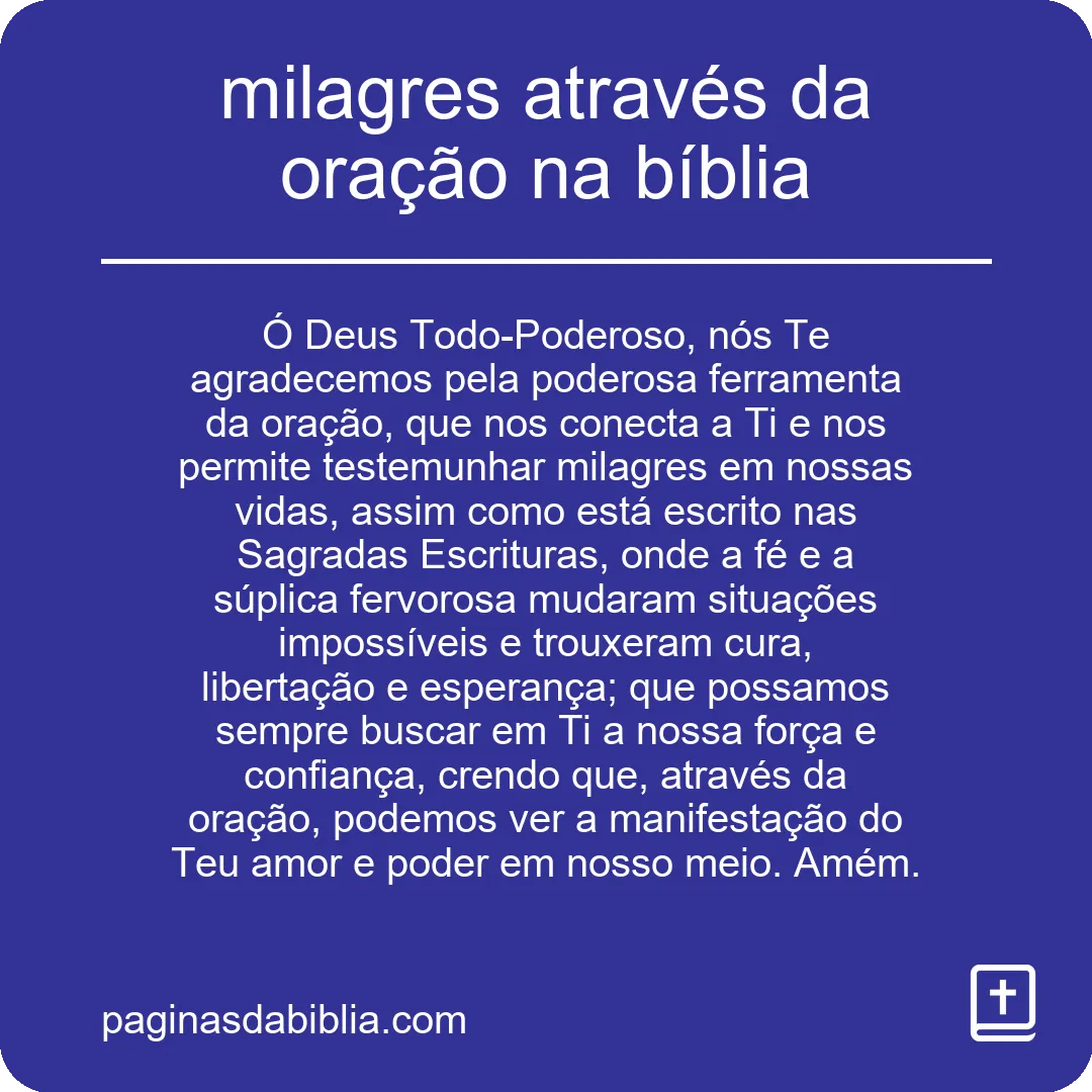 milagres através da oração na bíblia