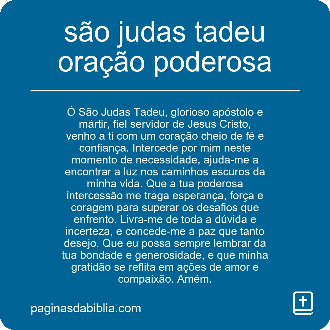 são judas tadeu oração poderosa