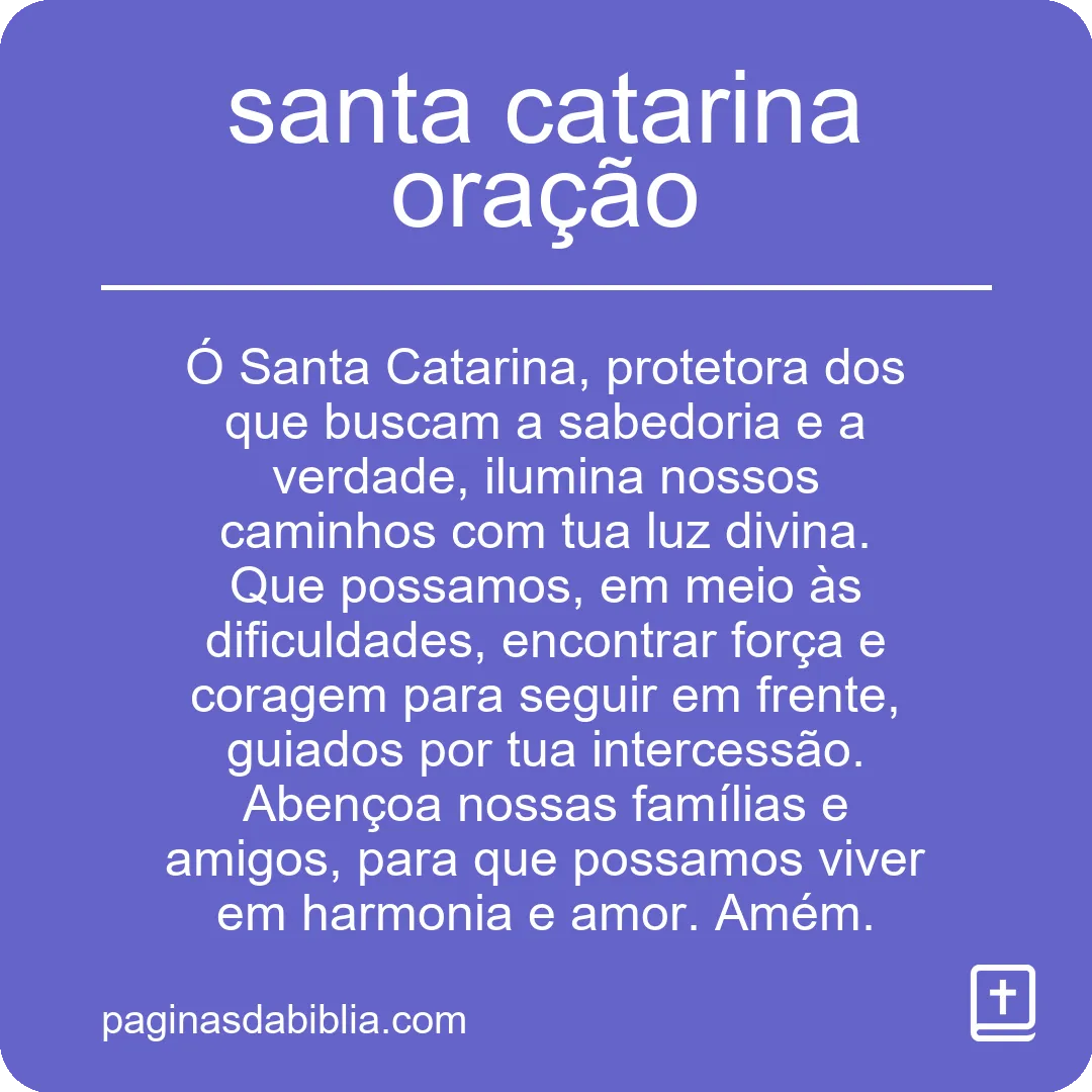 santa catarina oração