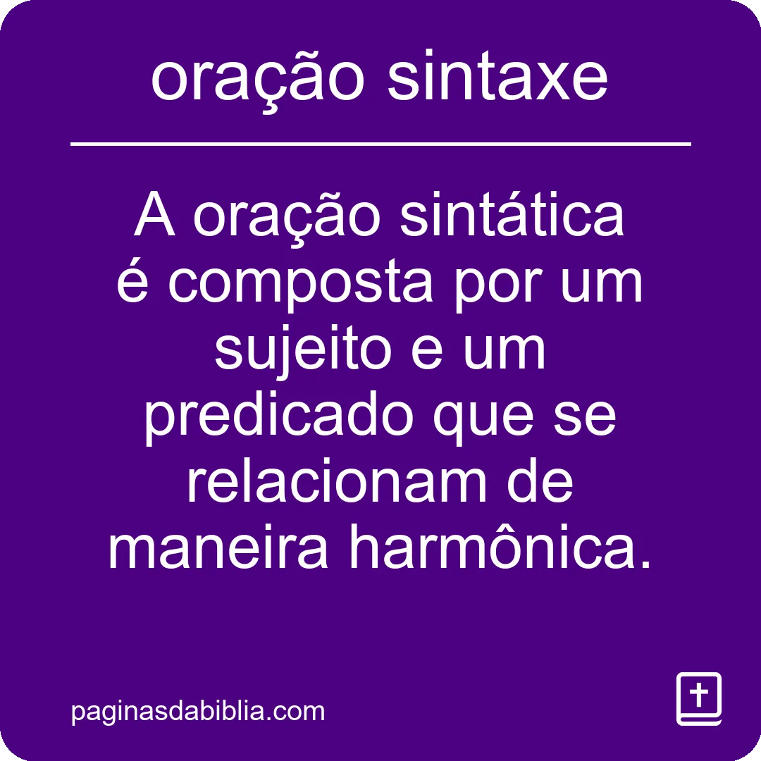 oração sintaxe