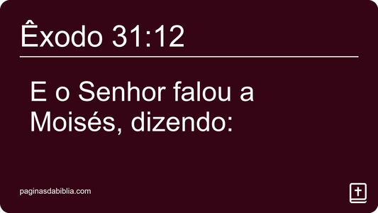 Êxodo 31:12