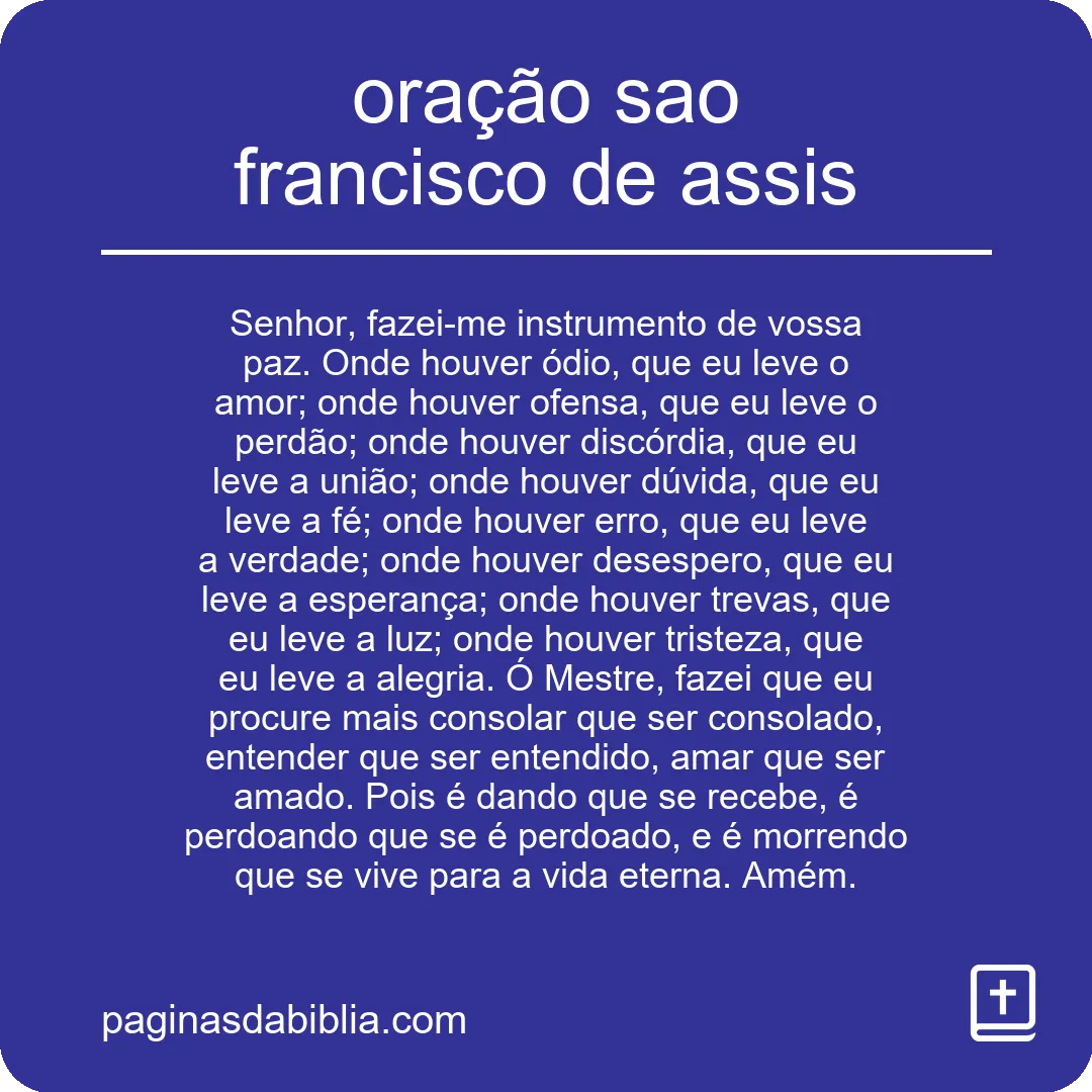 oração sao francisco de assis