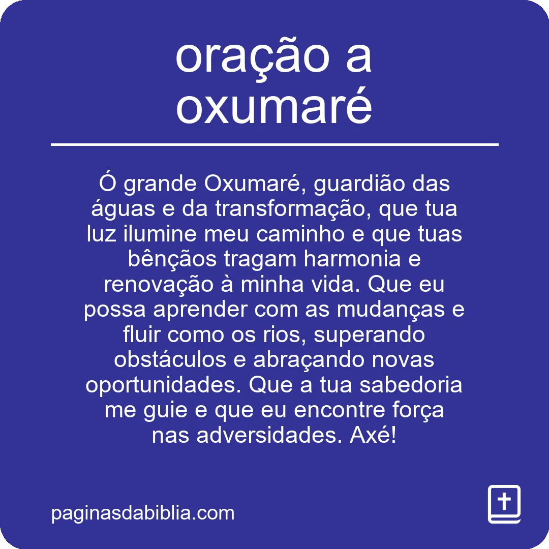 oração a oxumaré