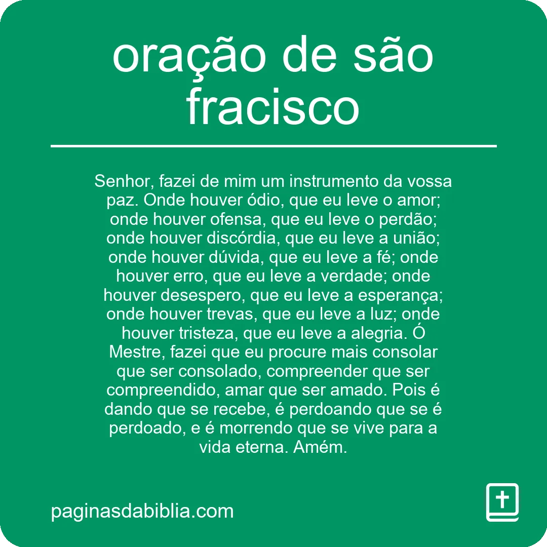 oração de são fracisco