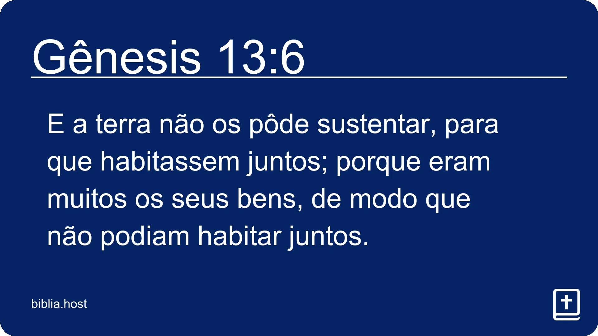 Gênesis 13:6