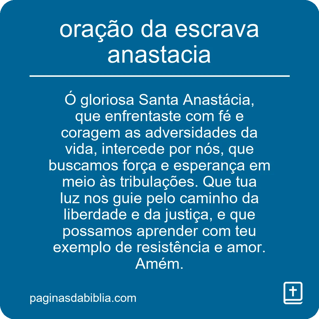 oração da escrava anastacia