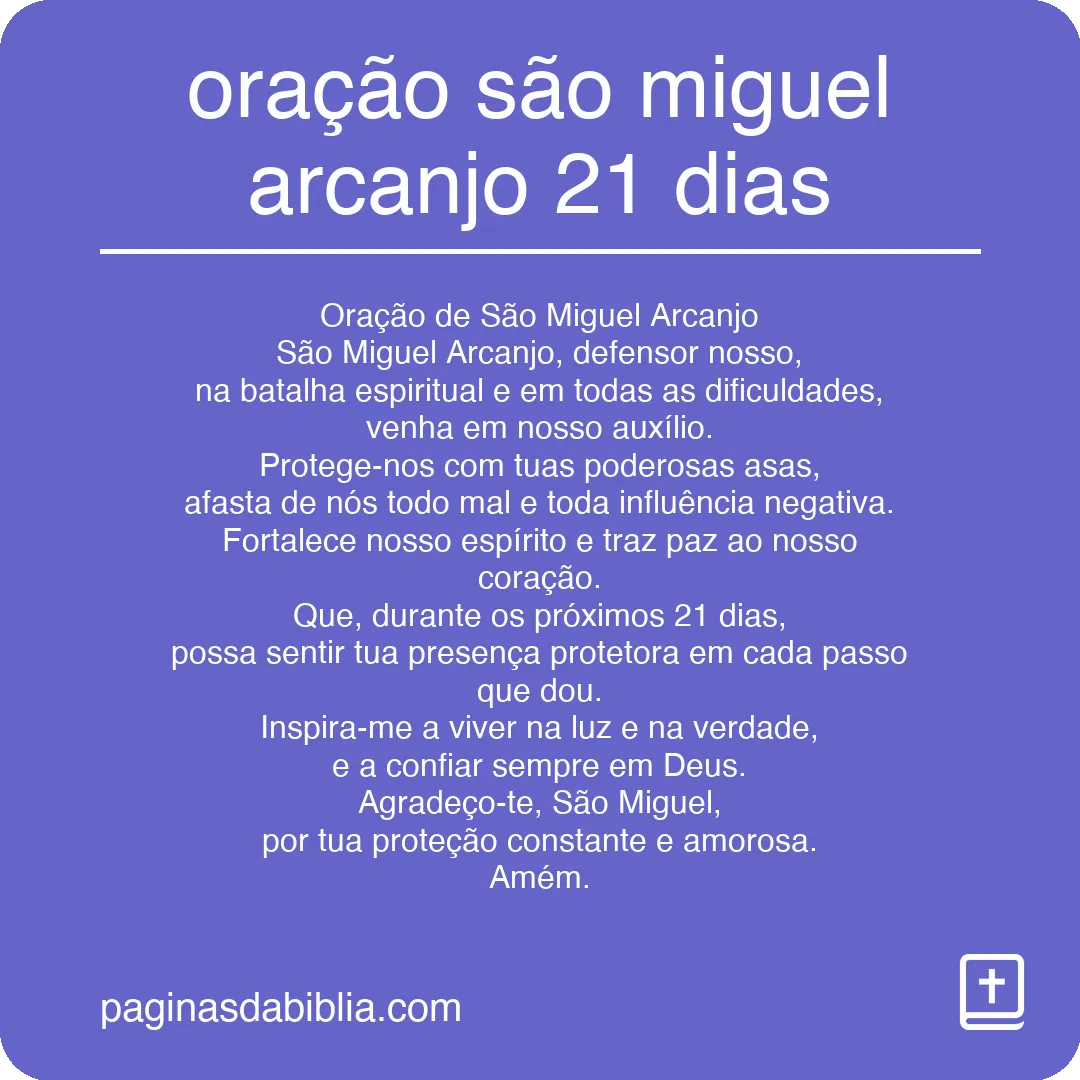 oração são miguel arcanjo 21 dias