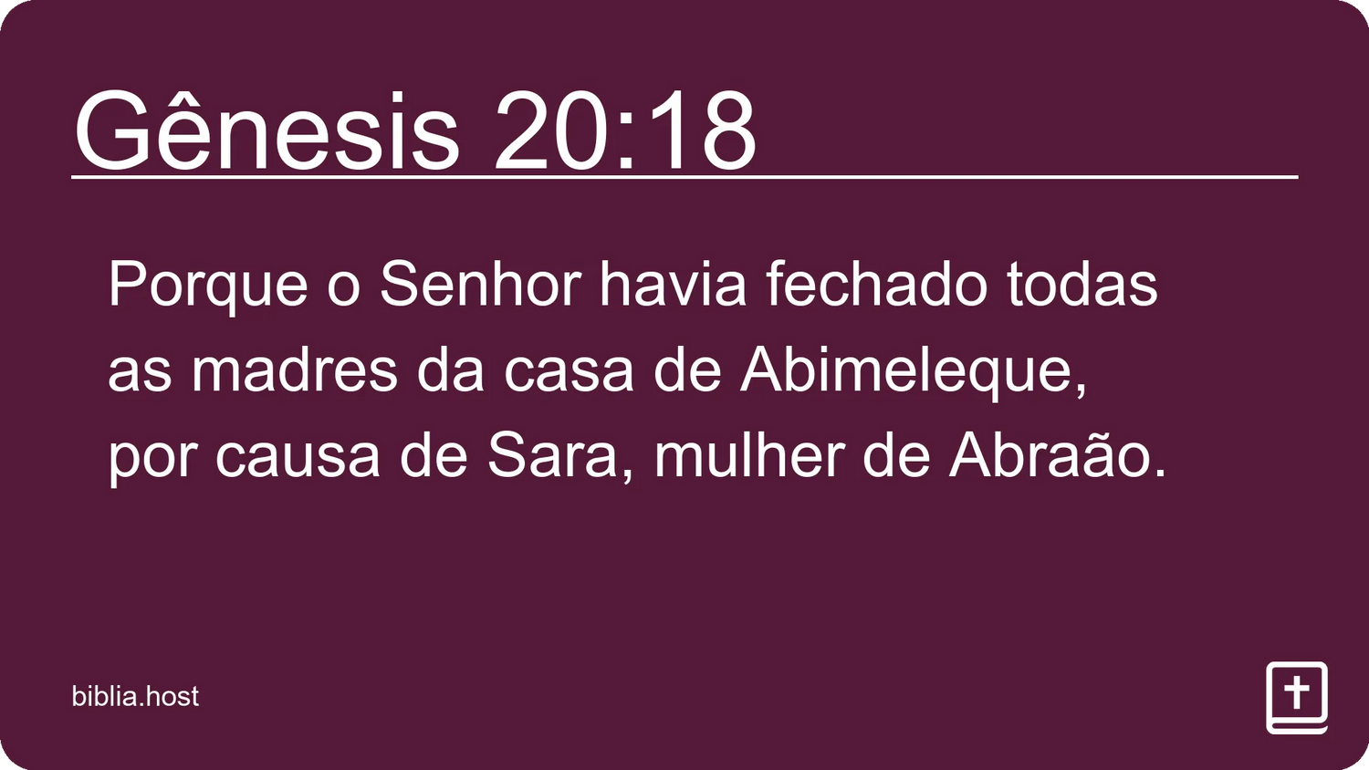 Gênesis 20:18