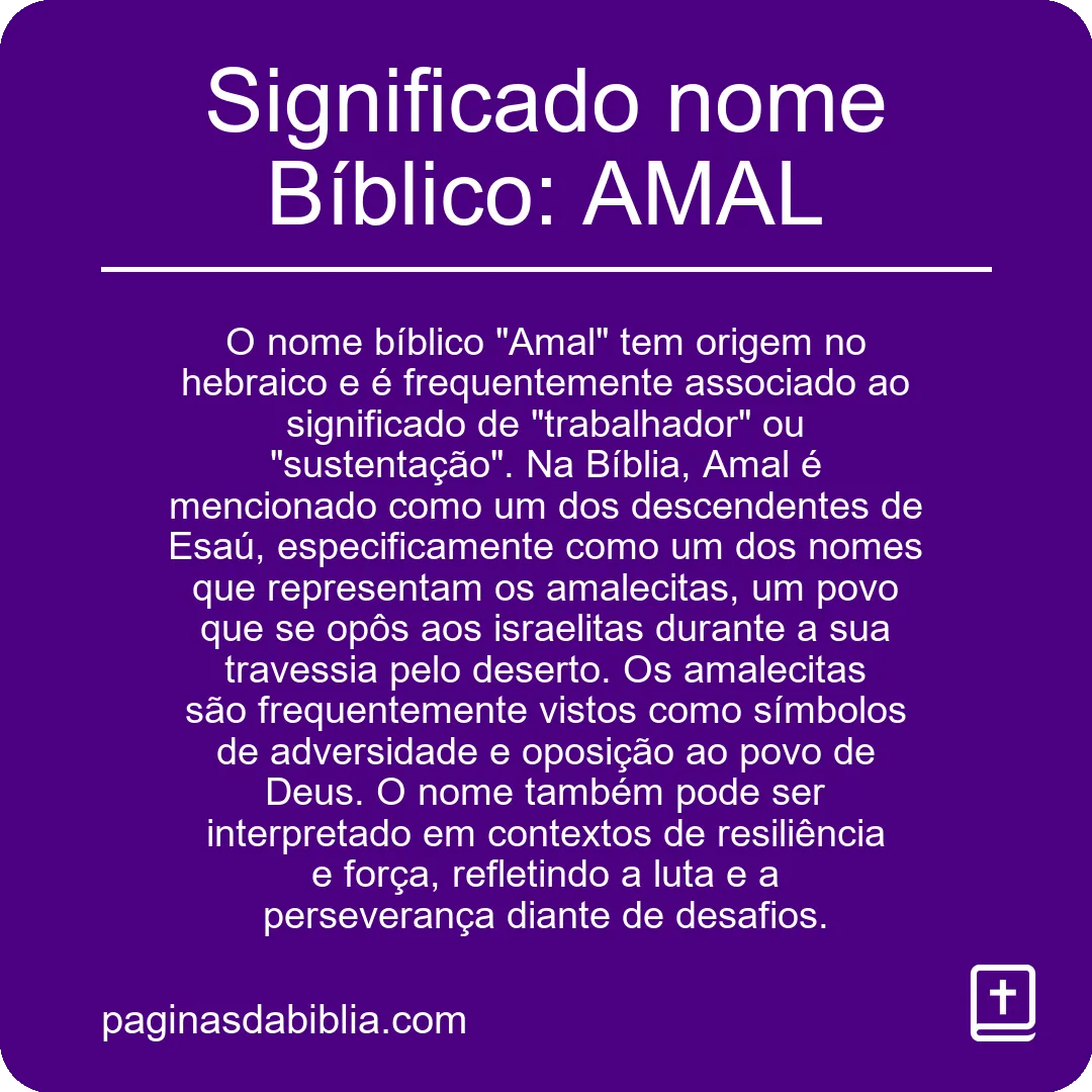 Significado nome Bíblico: AMAL