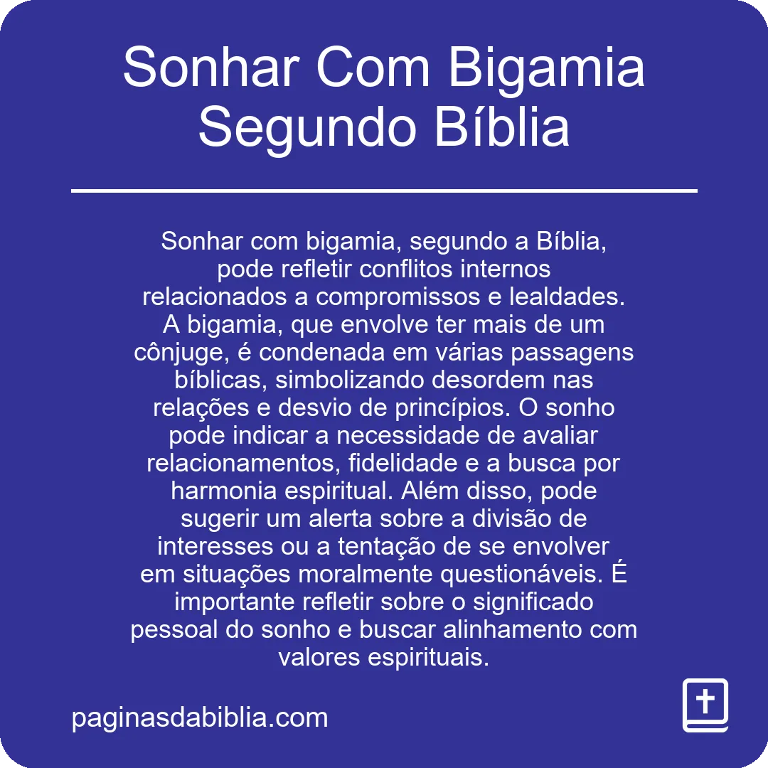 Sonhar Com Bigamia Segundo Bíblia