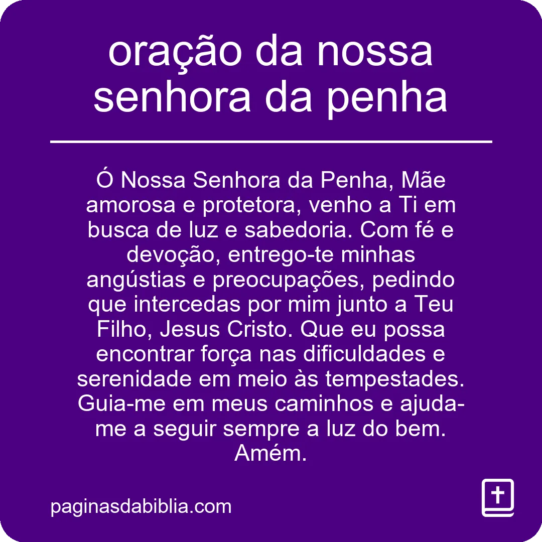 oração da nossa senhora da penha