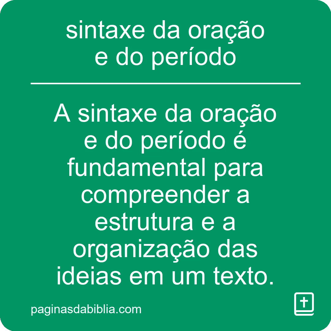 sintaxe da oração e do período