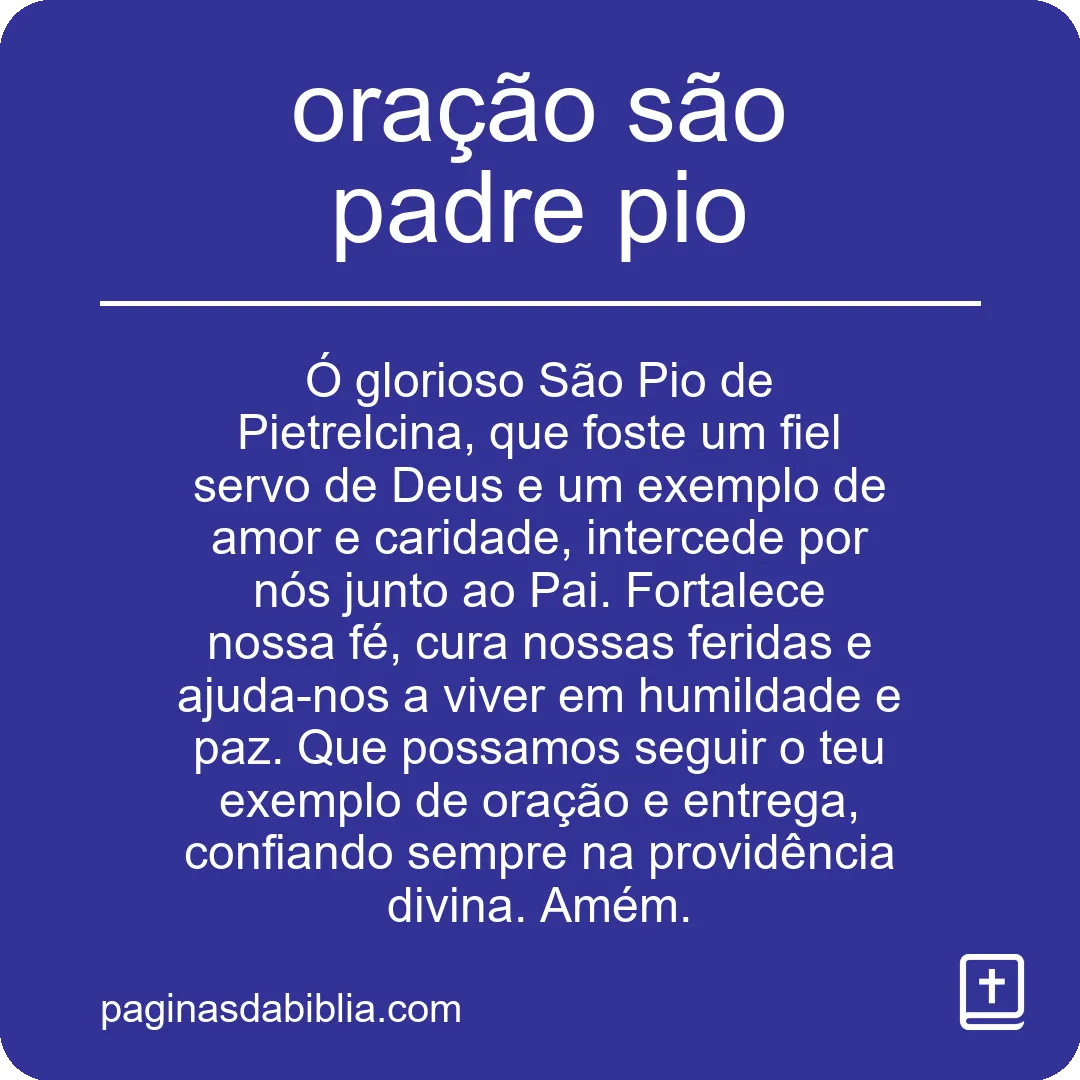 oração são padre pio