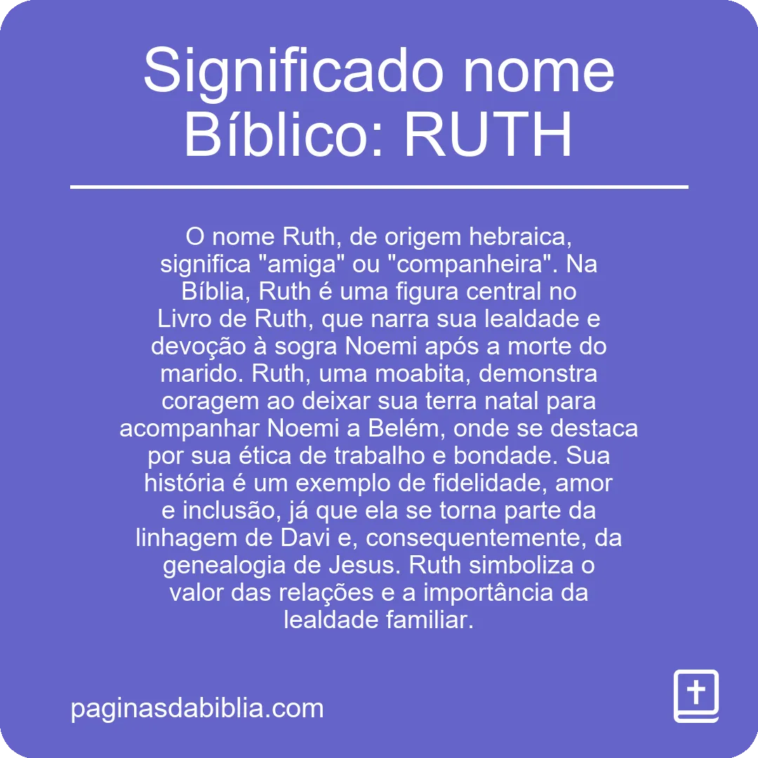 Significado nome Bíblico: RUTH