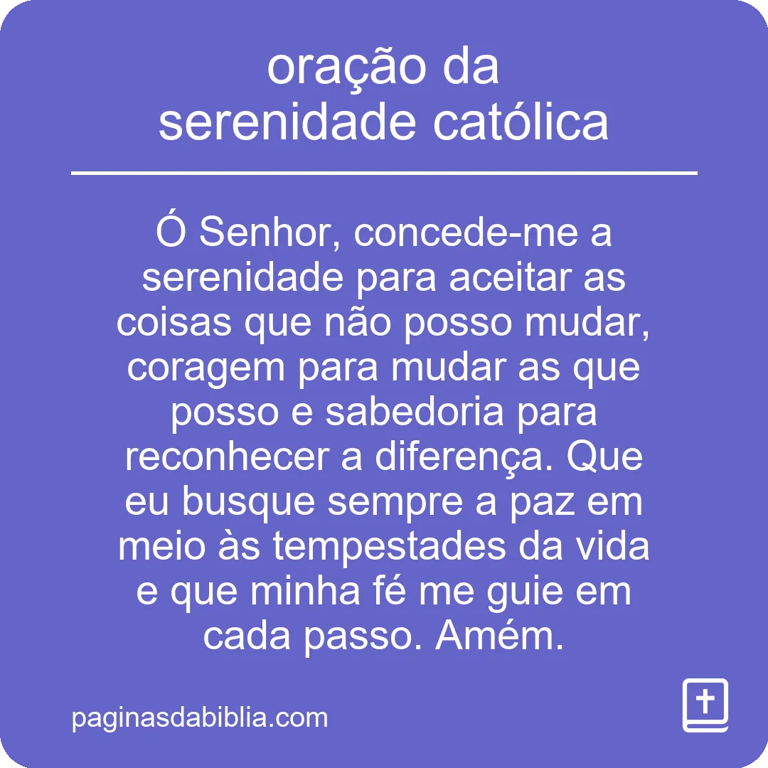 oração da serenidade católica