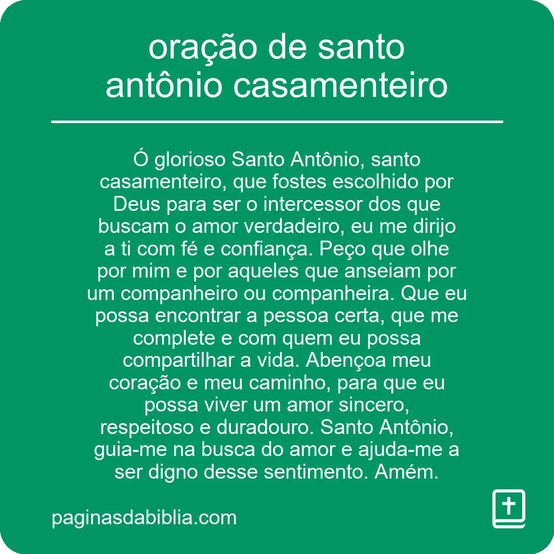 oração de santo antônio casamenteiro