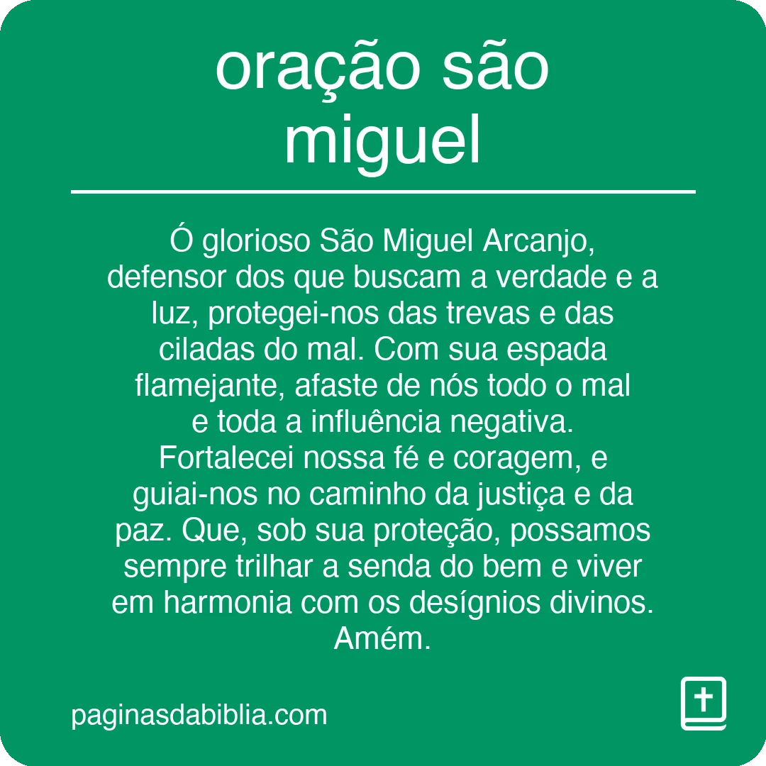 oração são miguel