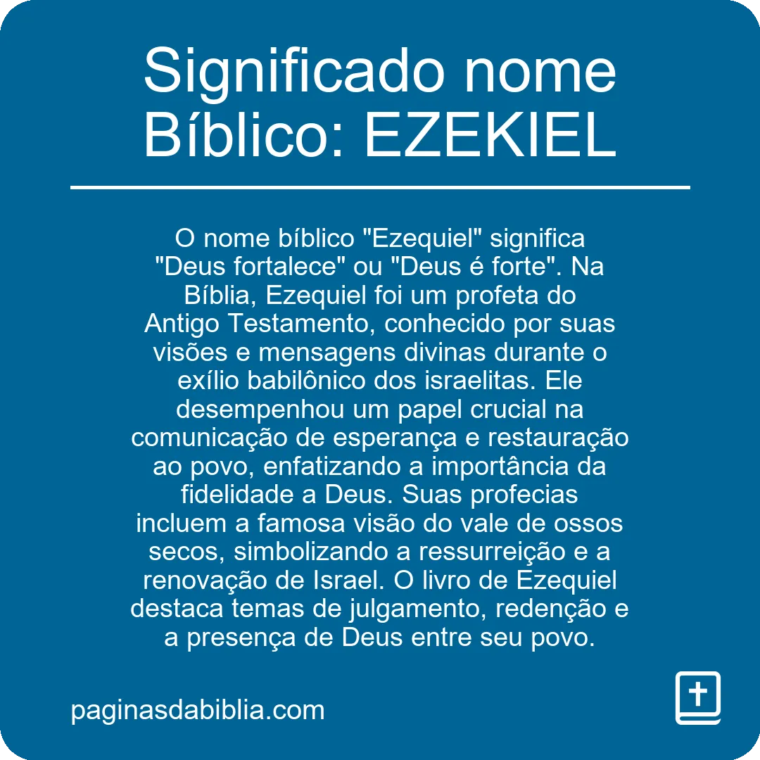 Significado nome Bíblico: EZEKIEL