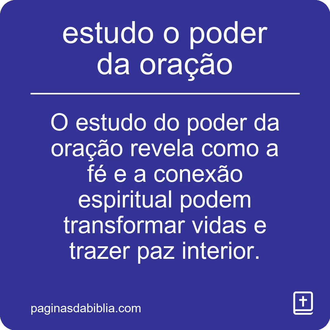 estudo o poder da oração