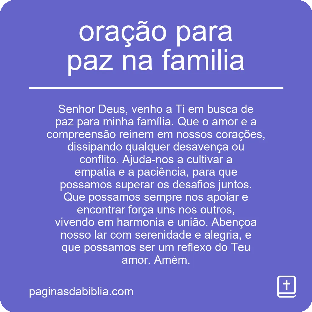 oração para paz na familia