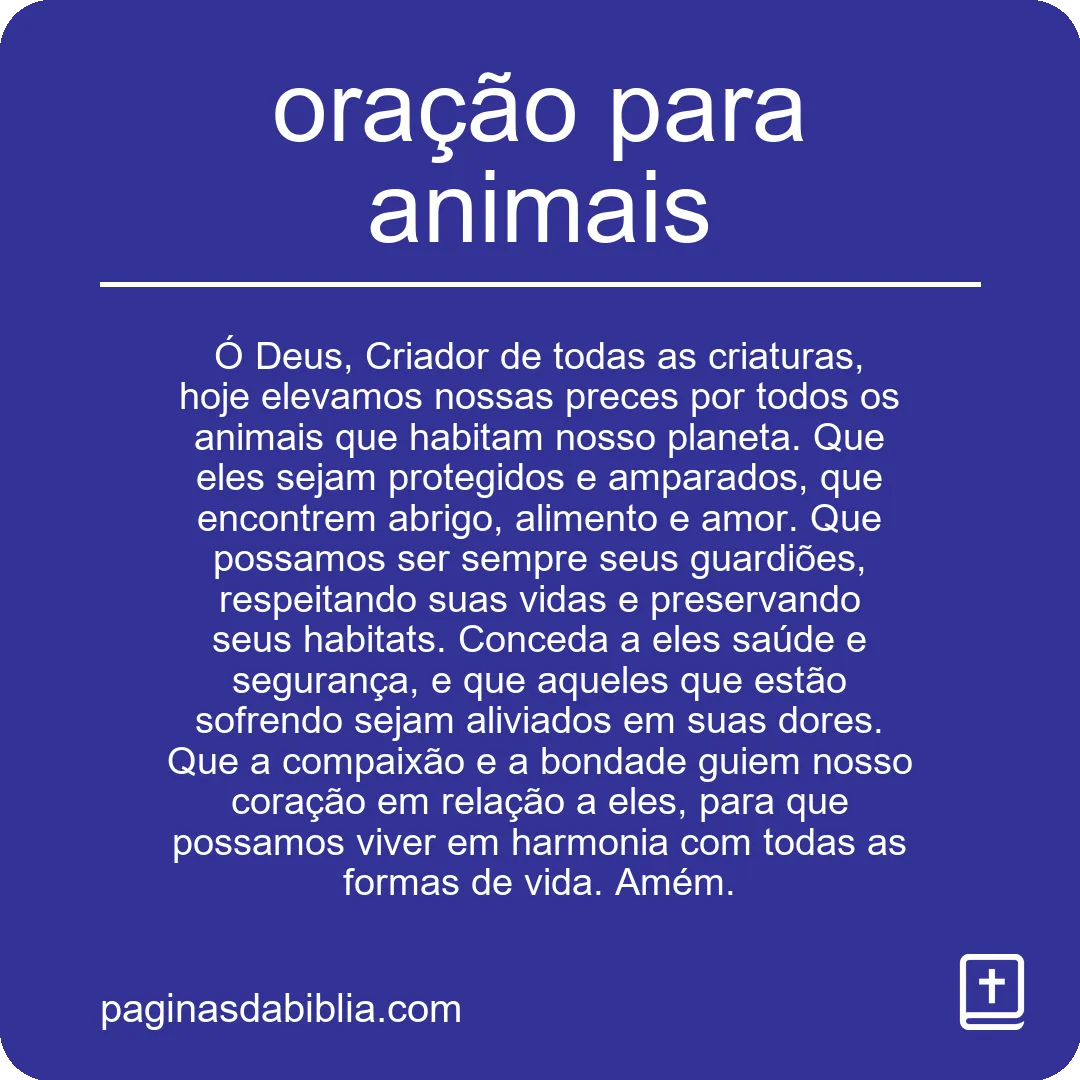 oração para animais