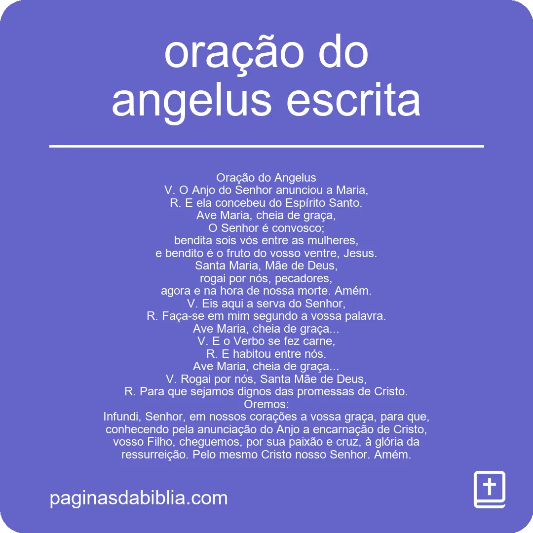 oração do angelus escrita