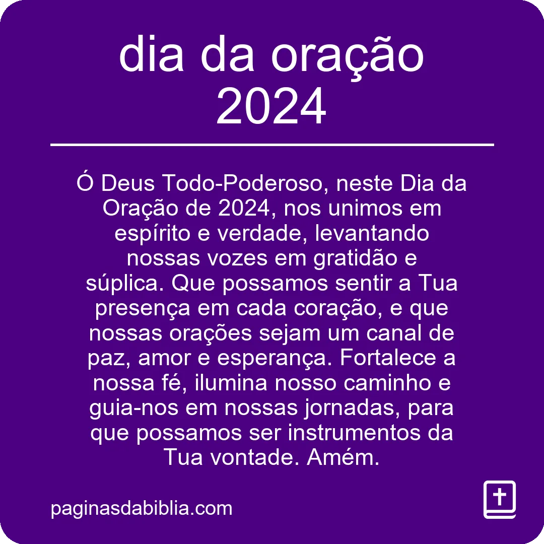 dia da oração 2024