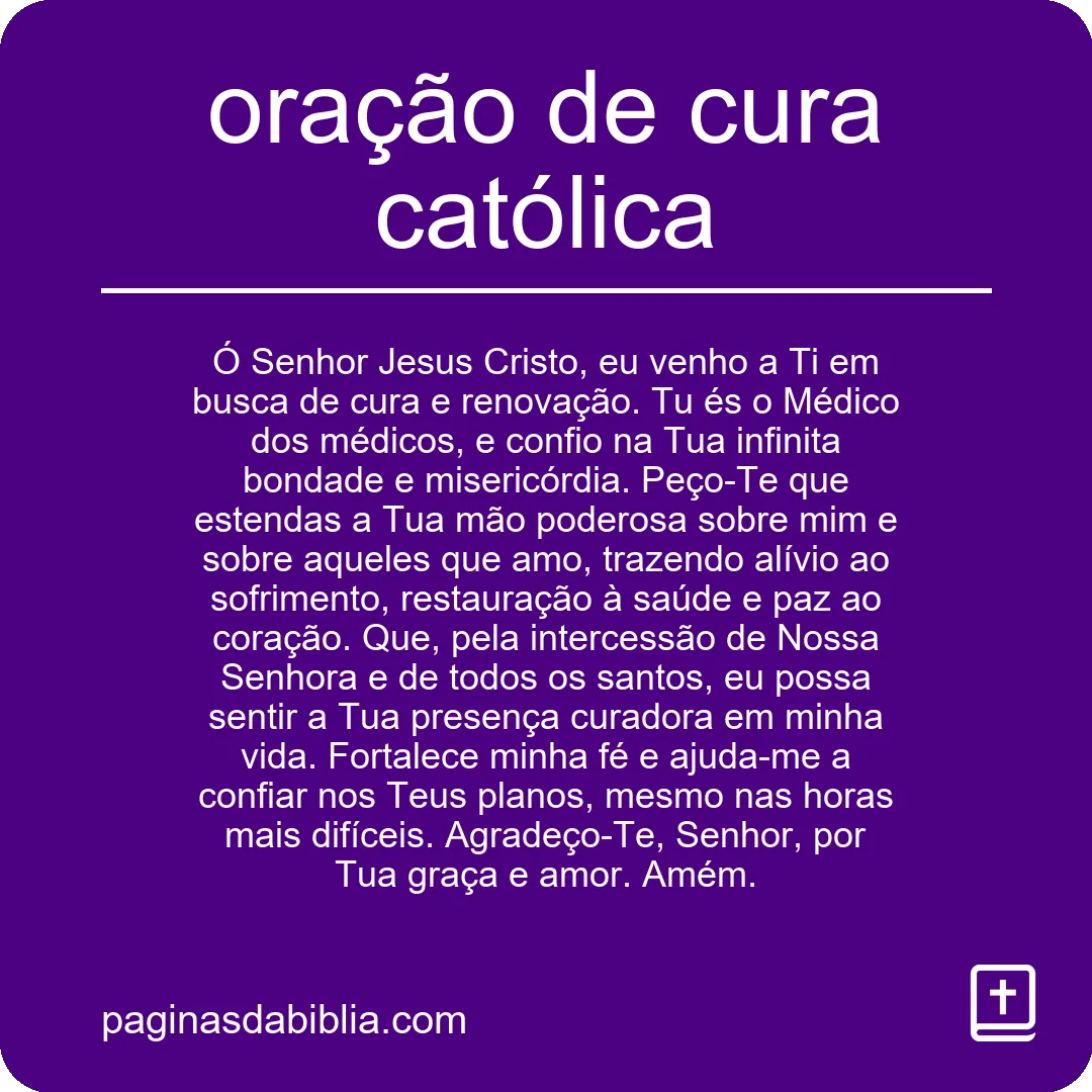 oração de cura católica