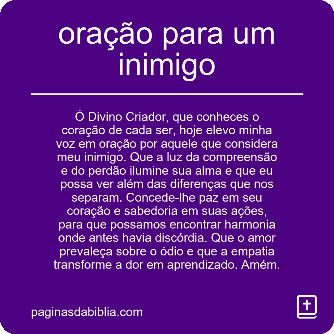 oração para um inimigo