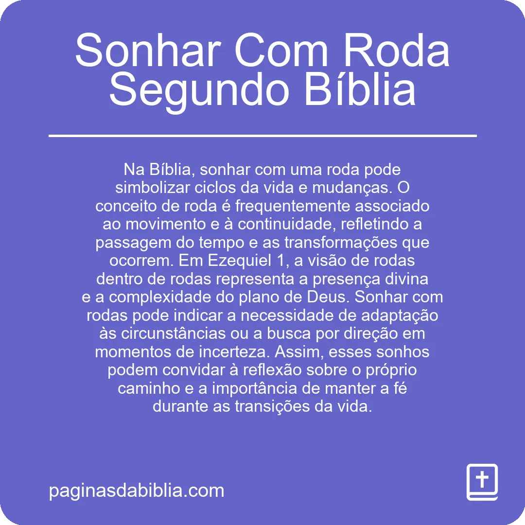 Sonhar Com Roda Segundo Bíblia