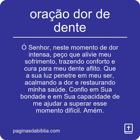 oração dor de dente