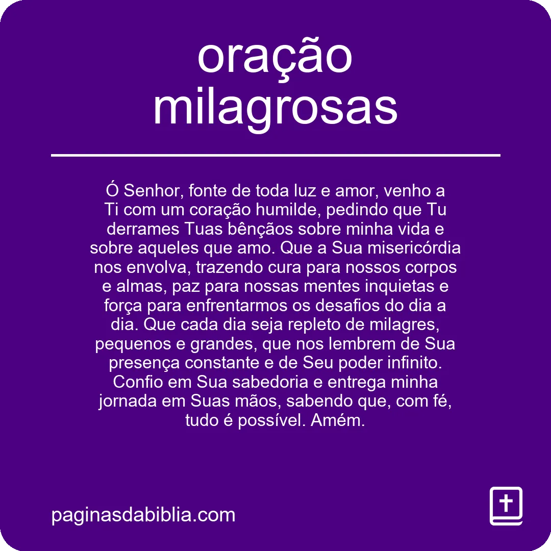 oração milagrosas