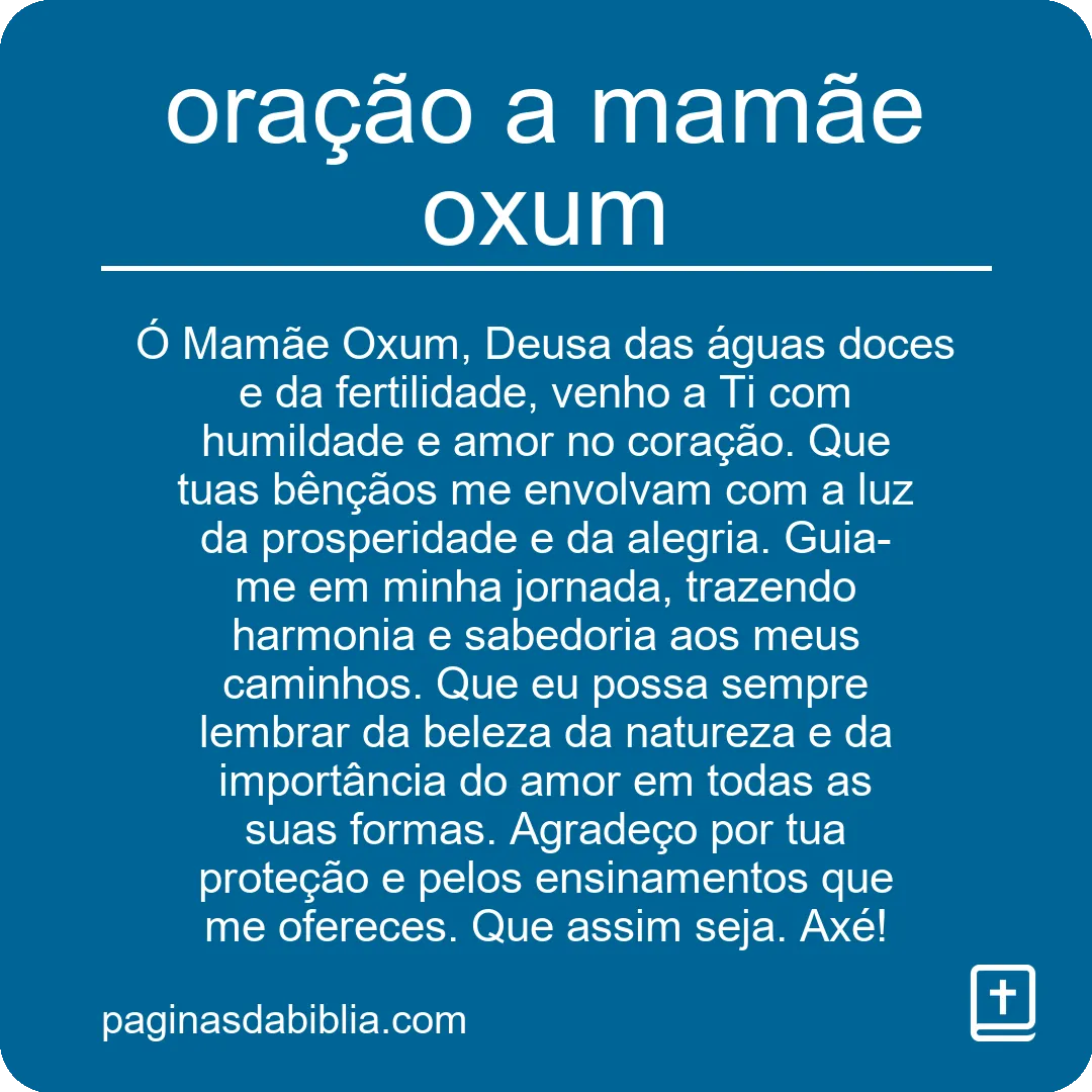 oração a mamãe oxum