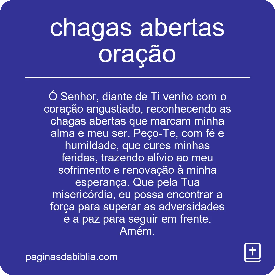 chagas abertas oração