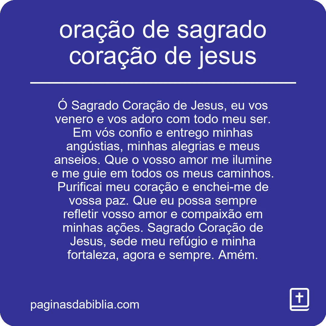 oração de sagrado coração de jesus