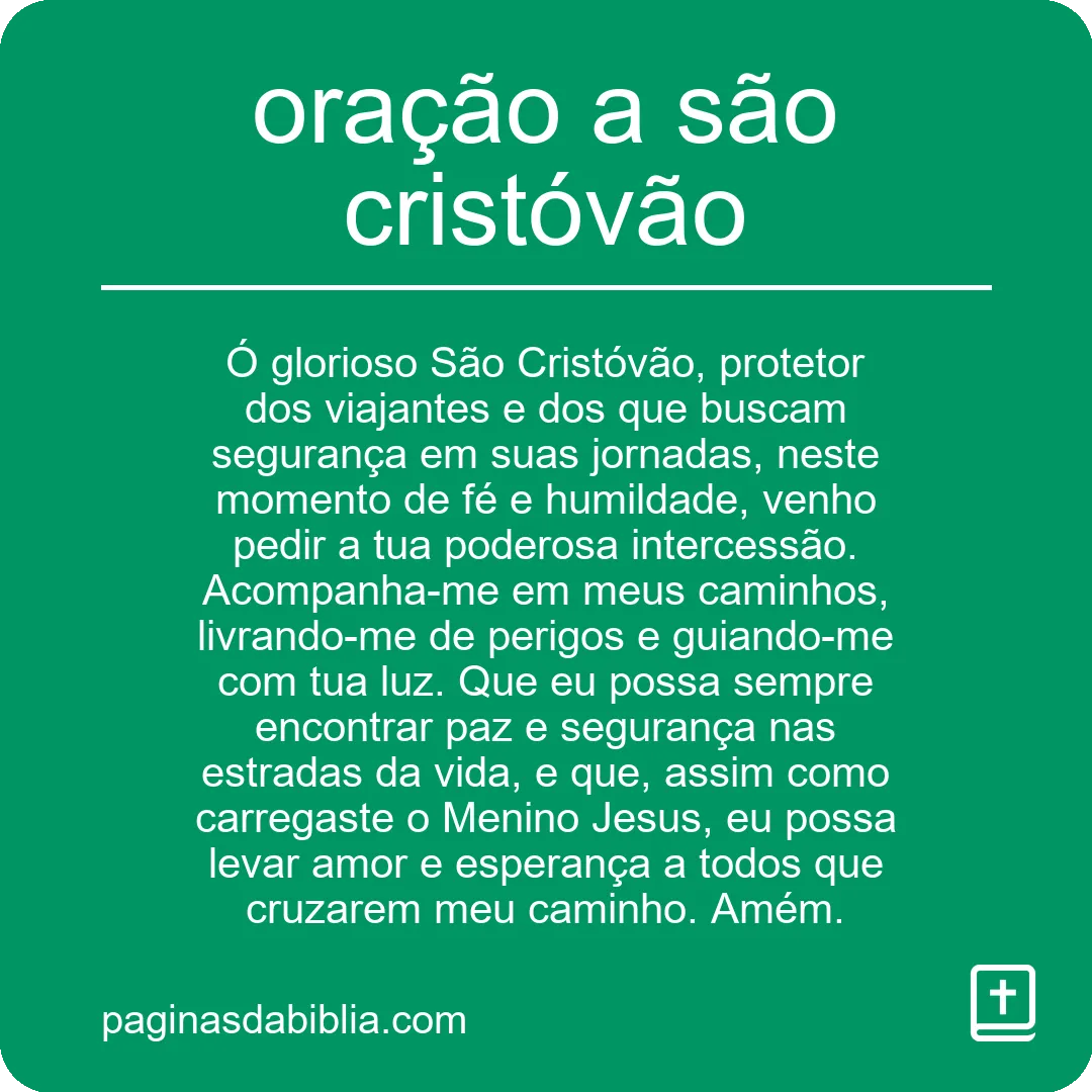 oração a são cristóvão