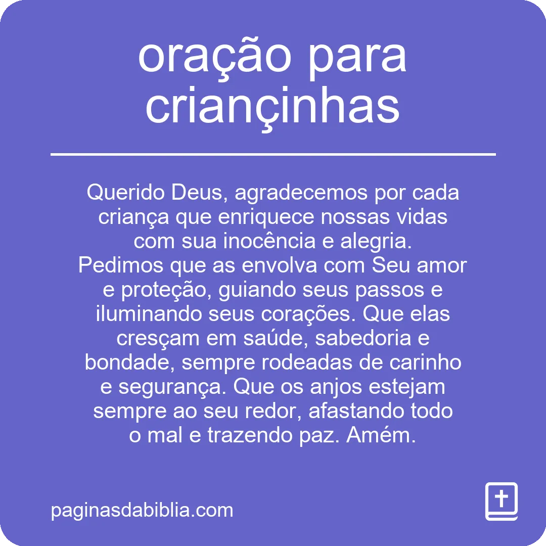 oração para criançinhas