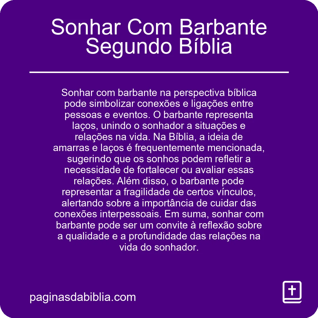 Sonhar Com Barbante Segundo Bíblia