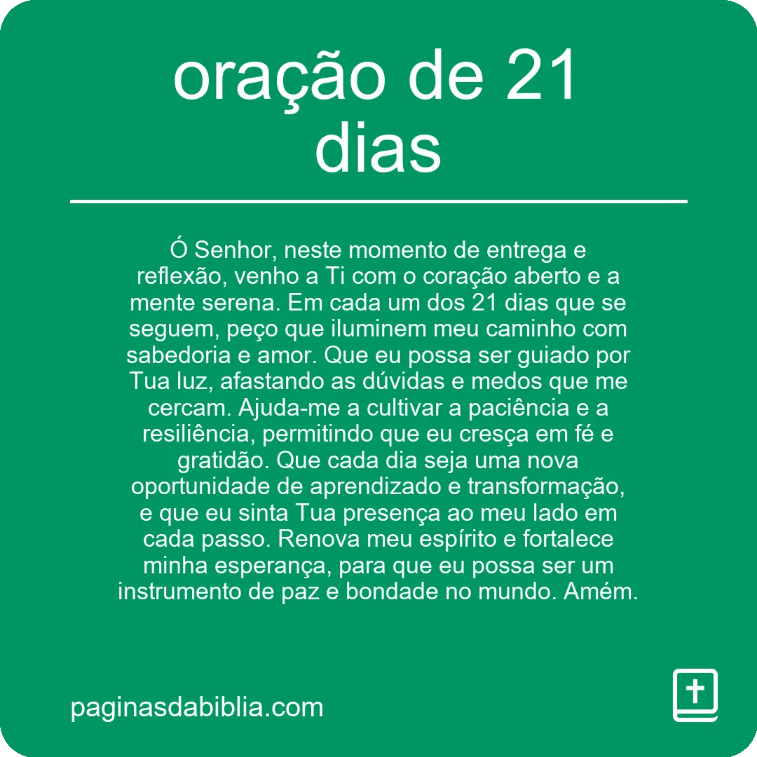 oração de 21 dias