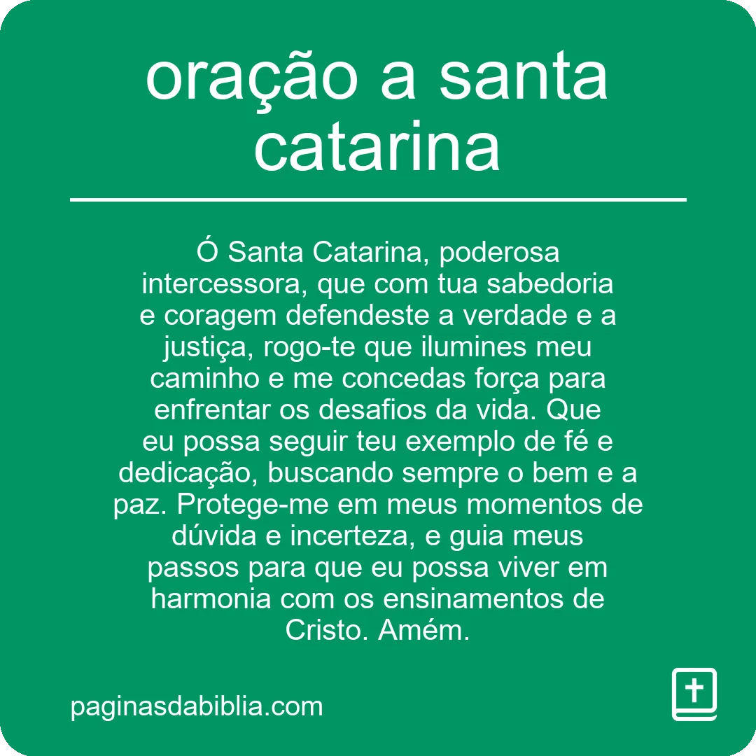 oração a santa catarina