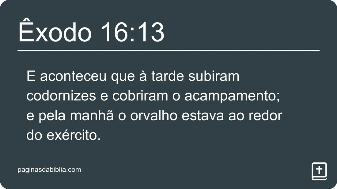 Êxodo 16:13